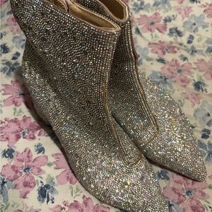 Betsey Johnson Cady Rhinestone Ankle Booties